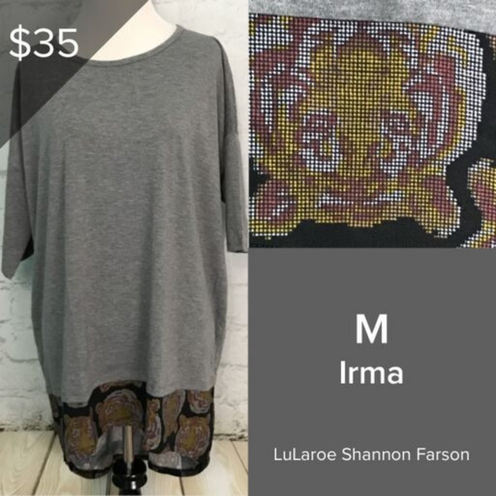 NWT Lularoe Irma Short Sleeve Top Blouse Shirt